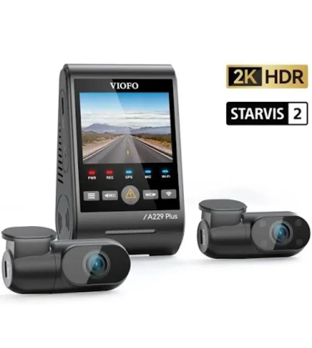 Viofo A229 Plus 3 Kameralı Ön-Iç-Arka 2K+2K+1080P Hdr Sony Starvis 2 Wifi Gps’li Araç Kamerası