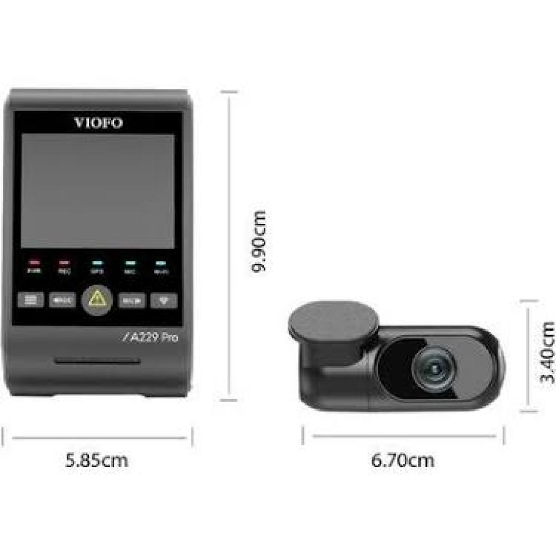 Viofo A229 Pro 2 Kameralı Ön+Arka 4k+2k Hdr Sony Starvis 2 Sensörlü Wi-Fi Gps'li Araç Kamerası