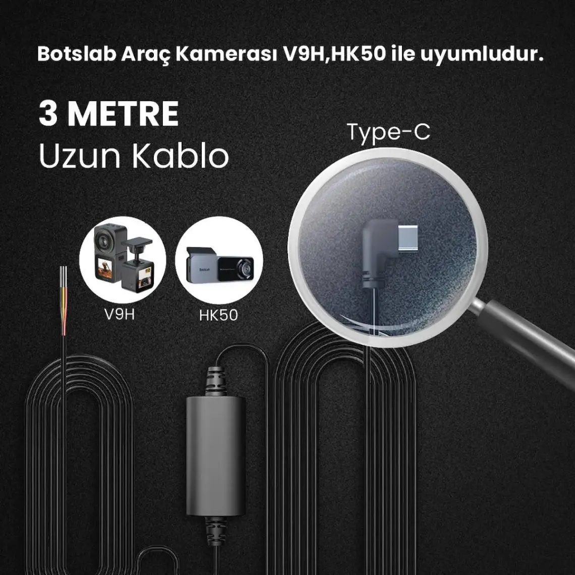 Botslab 360+ Botslab Gen1 (Type-C) Park Modu Akü Bağlantı Kablo Kiti