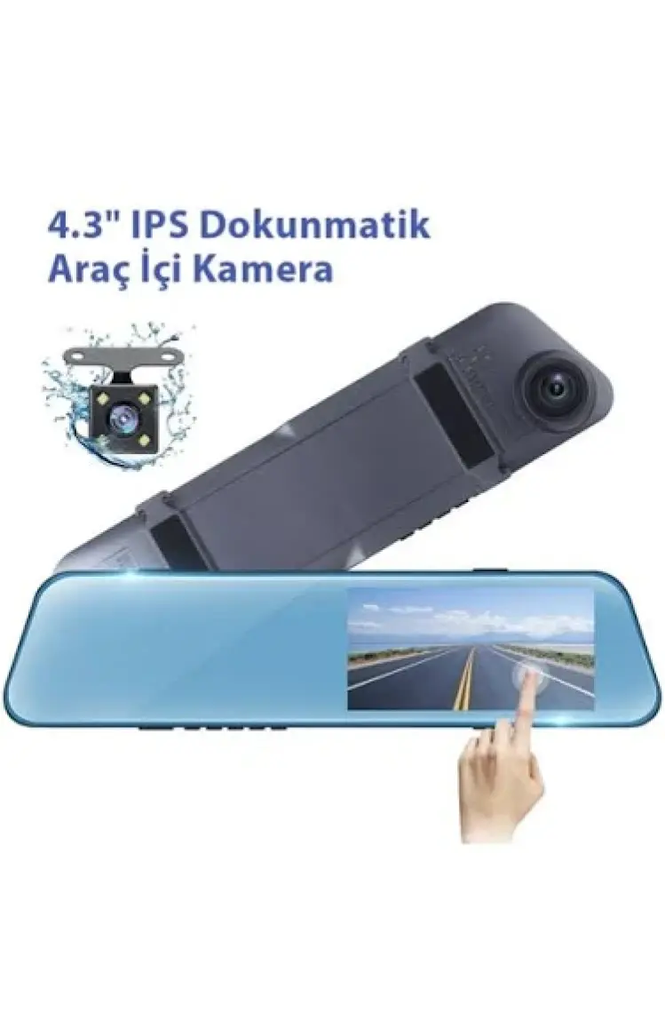 Vrpro 4.3 Inç IPS Dokunmatik Ekran  Full Hd Dikiz Ayna Araç Kamerası