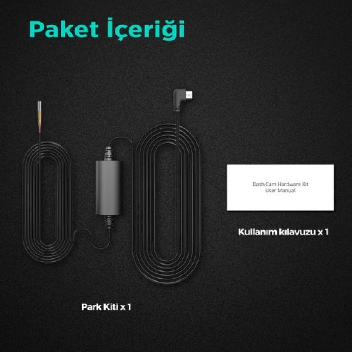 360 Botslab G300H Pro/HK30 Pro Araç İçi Kamera 24 Saat Park Modu Kiti Akü Bağlantı Kablosu (Micro Usb)