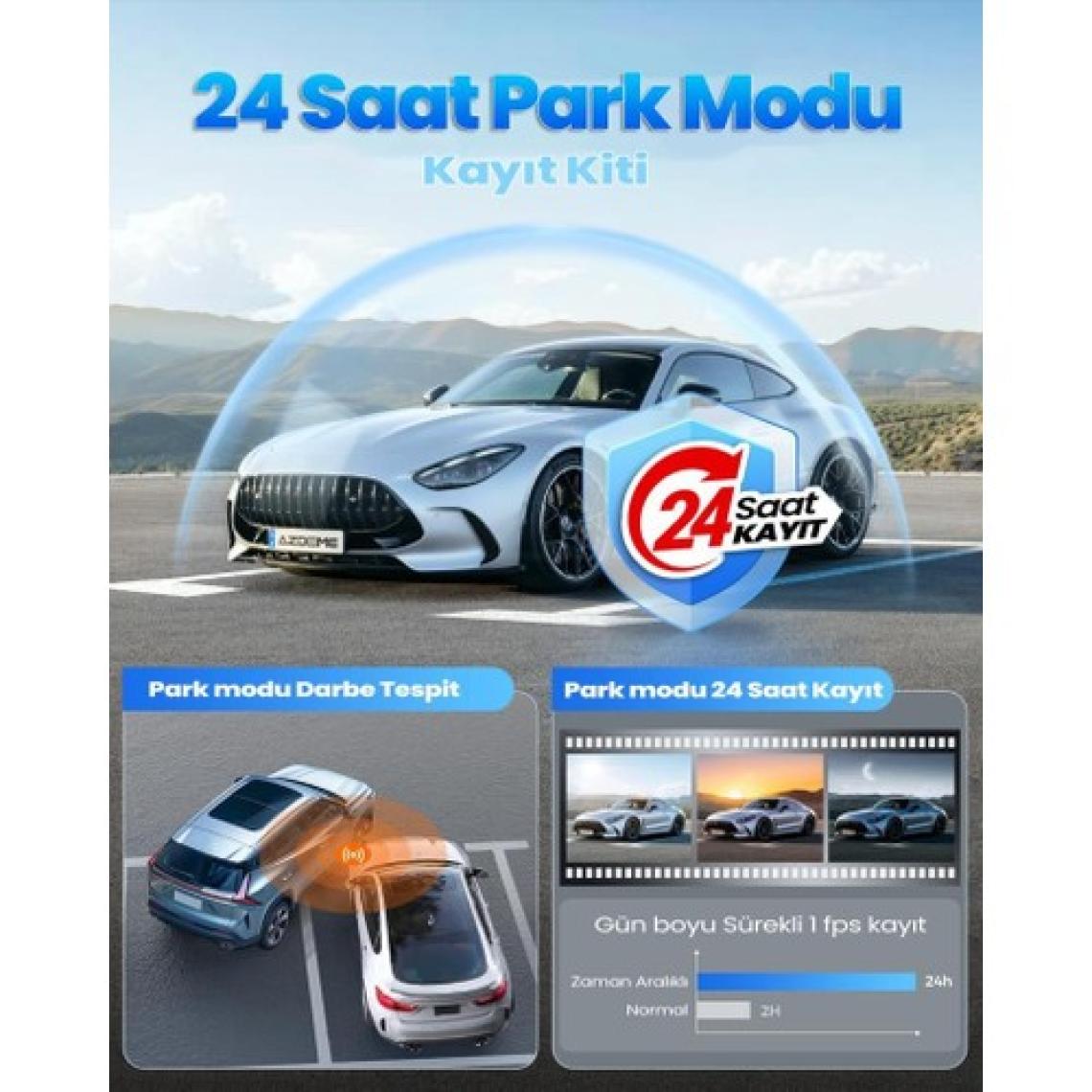 360 Botslab G300H Pro/HK30 Pro Araç İçi Kamera 24 Saat Park Modu Kiti Akü Bağlantı Kablosu (Micro Usb)