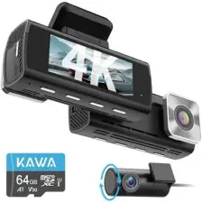 Kawa D10 Çift Kameralı 4K+1080P Sony Starvıs Sensörlü Yapay Zeka Destekli Wi-Fi ve Gps'li Araç Kamerası