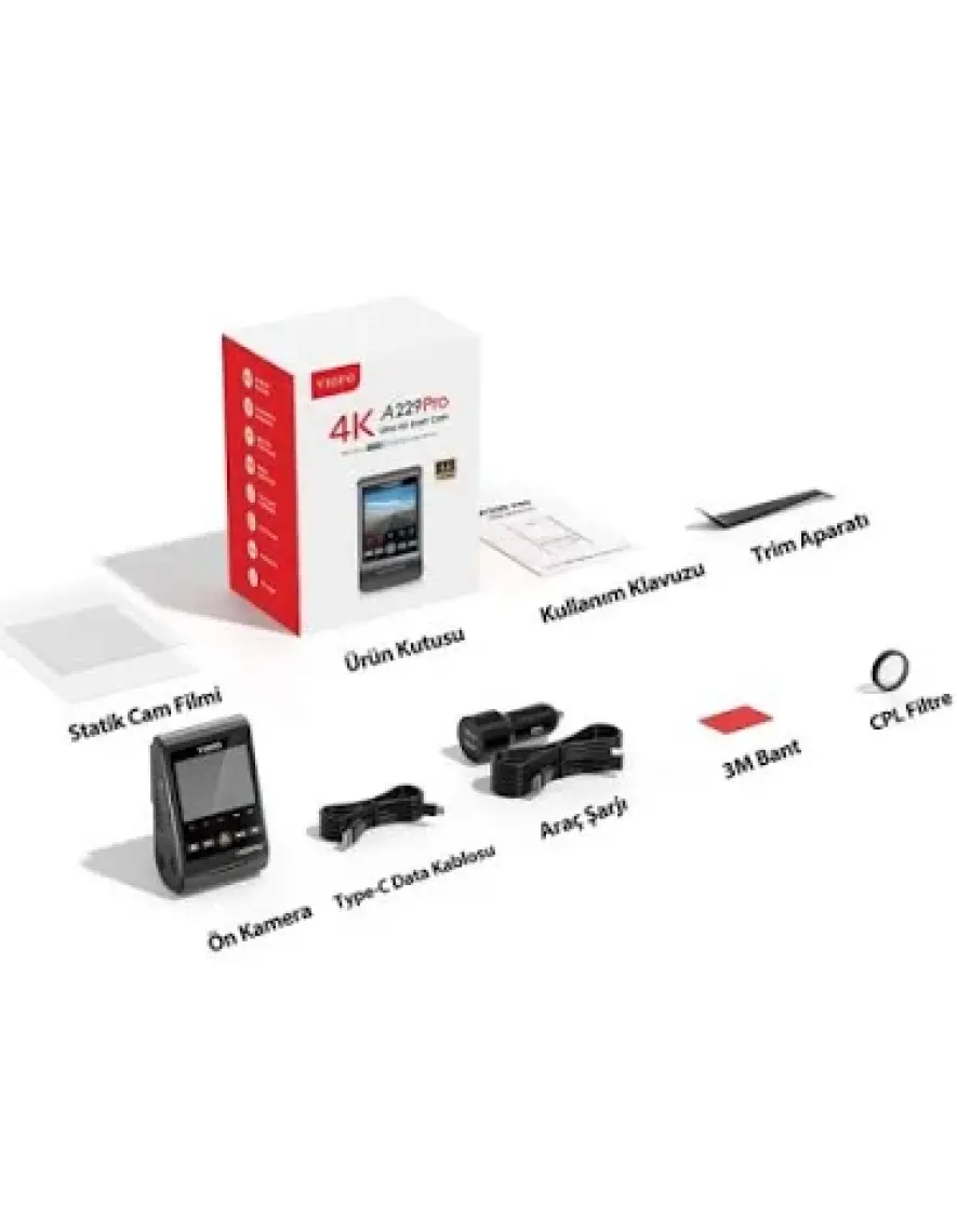Viofo A229 Pro 4K Hdr Sony Starvis 2 Sensörlü Wi-Fi Gps'li Araç Kamerası