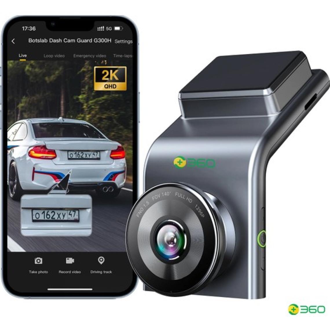 360+ G300H Pro 2K QHD ADAS Wifi + GPS 140° Geniş Açı Gece Görüşlü Akıllı Araç İçi Kamera