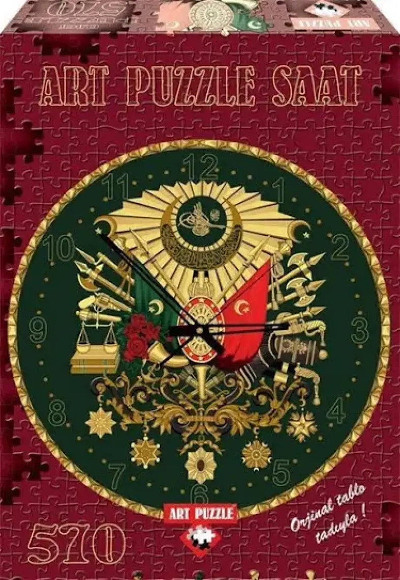 Art Puzzle Saatli  Yaldızlı Osmanlı Arması (570 Parça)