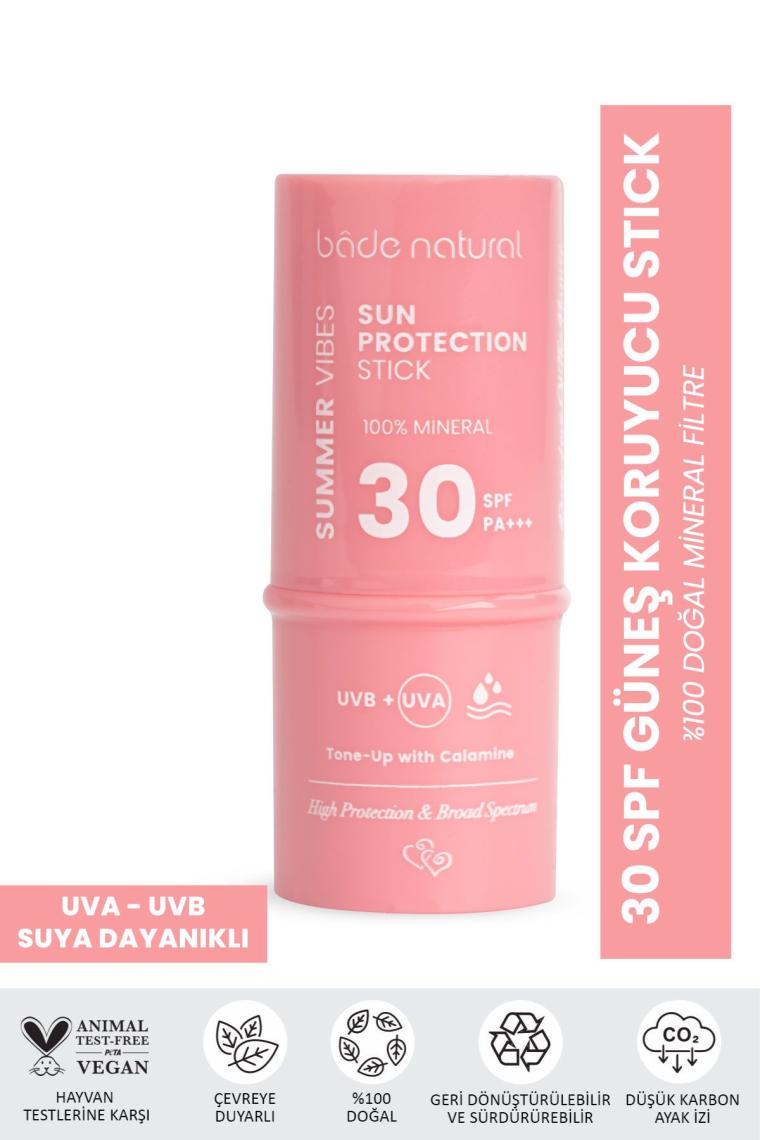 Pembe %100 Mineral Filtreli Ve Doğal Güneş Koruyucu Stick 30 Spf Kalaminli