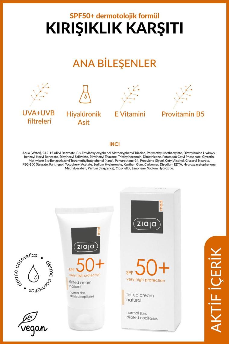 Med Spf 50 Kırışıklık Karşıtı Krem Dermotolojik Formül 50 ml