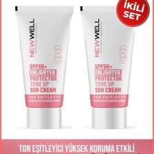 2 Adet Ton Eşitleyici Yüksek Koruma Etkili Spf50+ Aydınlatıcı Pembe Yüz Güneş Kremi 50 ML