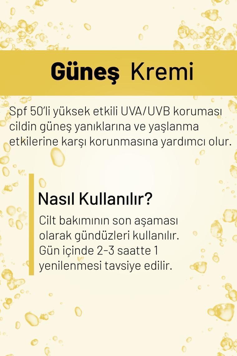 Leke Karşıtı Cilt Tonu Eşitleyici Yüksek Korumalı Güneş Kremi Spf 50+ 50ml (ALOE VERA ÖZLÜ) Pa++++