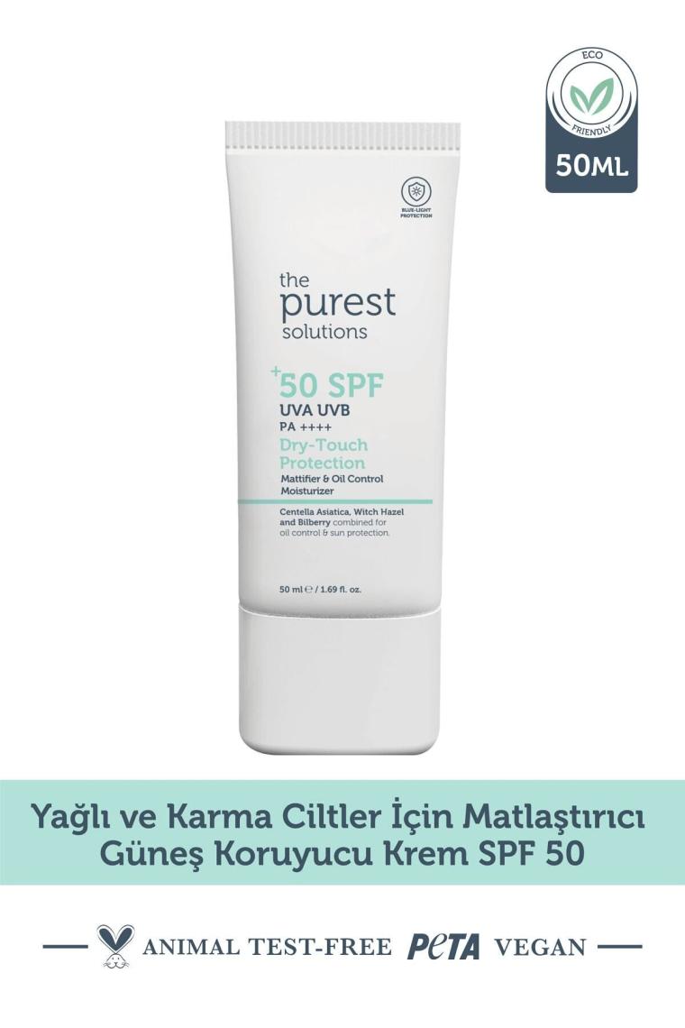 Yağlı Ve Karma Ciltler Için Matlaştırıcı Güneş Koruyucu Krem Spf 50, 50 Ml.