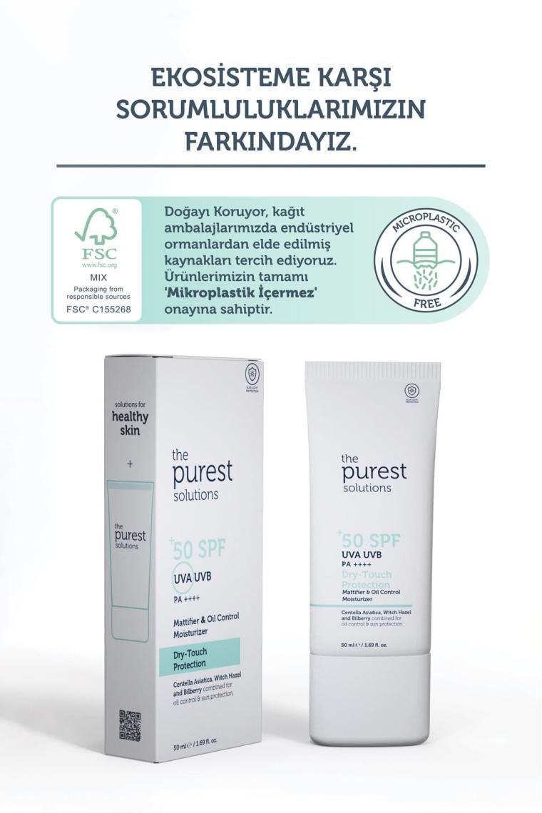 Yağlı Ve Karma Ciltler Için Matlaştırıcı Güneş Koruyucu Krem Spf 50, 50 Ml.