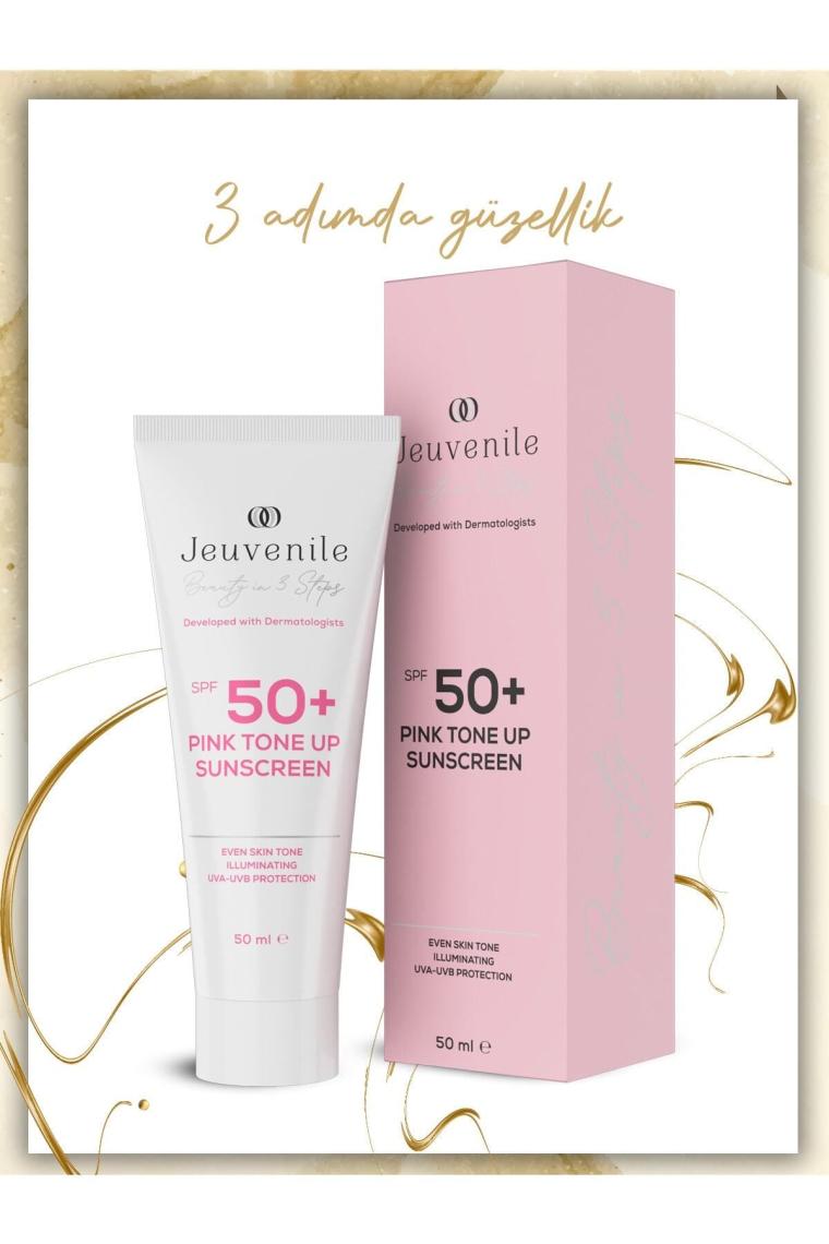 SPF 50+ Pembe Güneş Kremi - Renk Tonu Eşitleyici (Centella Asiatica, Meyan Kökü Özü, Kalamin)
