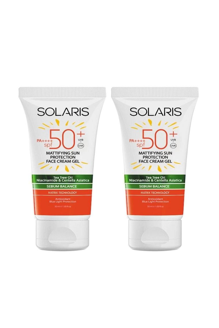 Yağlı Cilt Tipleri Için Mat Bitişli Yaşlanma Karşıtı Jel Güneş Kremi Spf 50 (50 ML) X 2 Adet