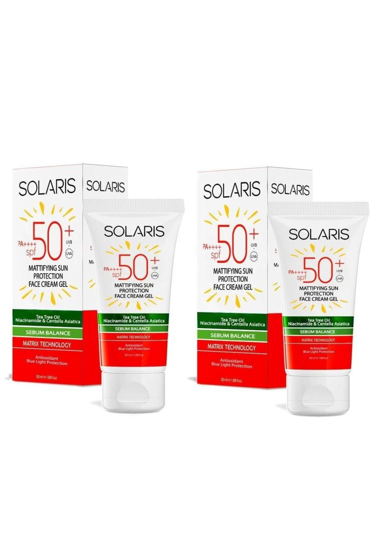 Yağlı Cilt Tipleri Için Mat Bitişli Yaşlanma Karşıtı Jel Güneş Kremi Spf 50 (50 ML) X 2 Adet