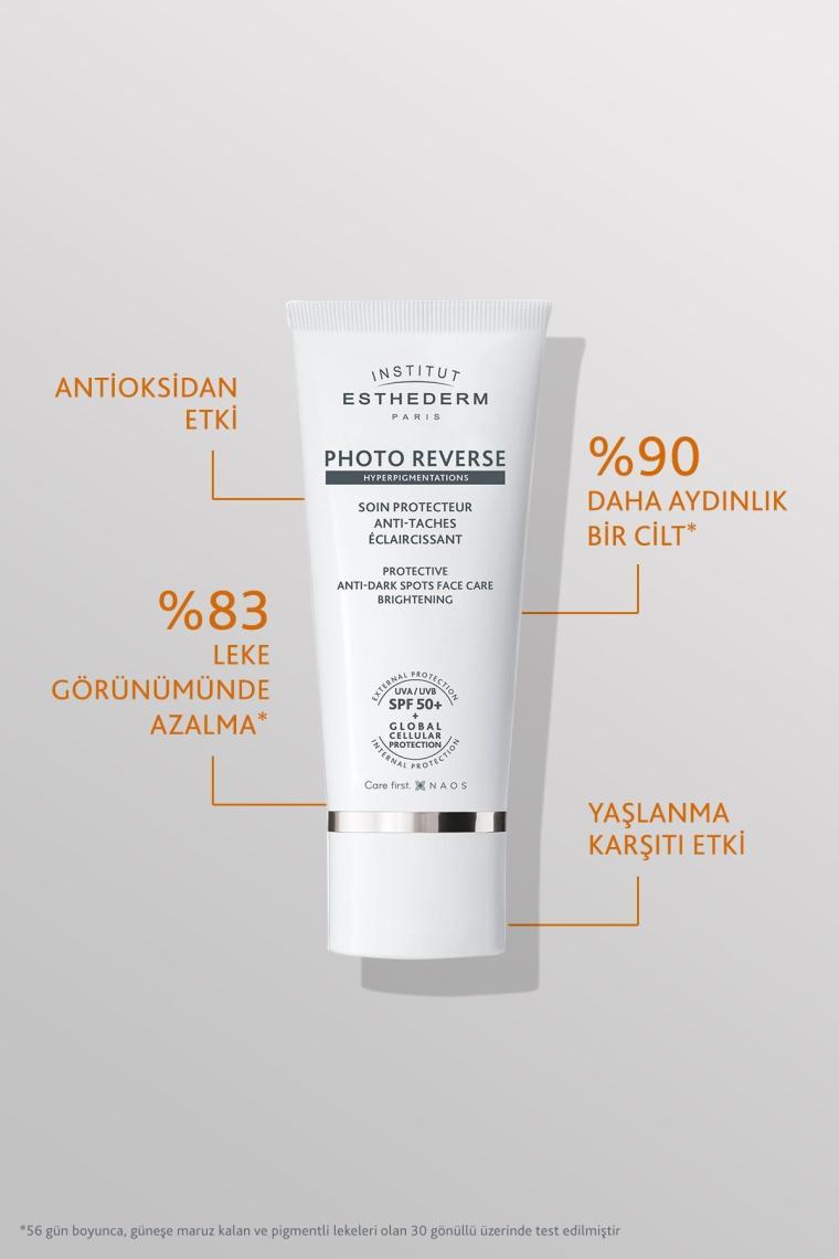 Photo Reverse Leke Karşıtı UVA/UVB SPF50+ Yüksek Korumalı Güneş Kremi 50ML