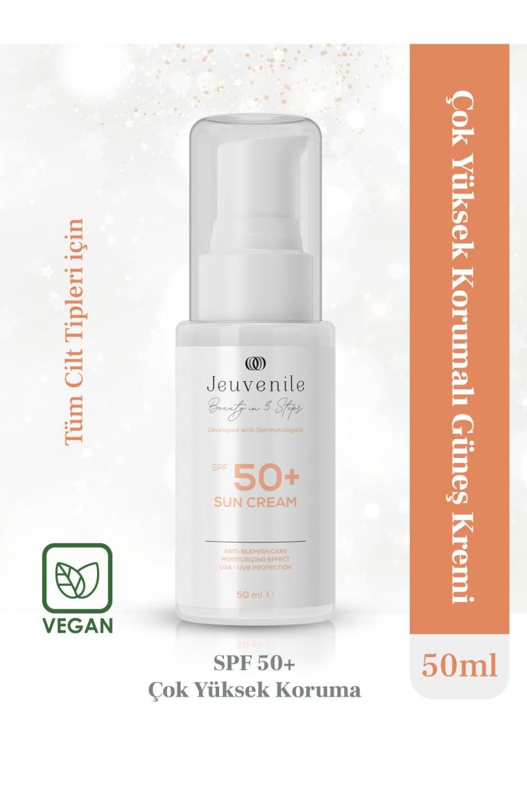 SPF 50+ Çok Yüksek Korumalı Güneş Kremi - Leke Karşıtı (UVA/UVB Filter, Antioxidants, Vitamin E)