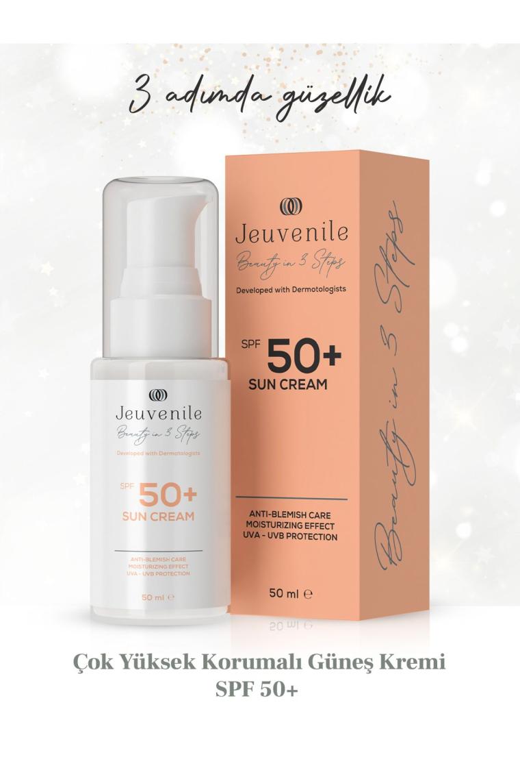 SPF 50+ Çok Yüksek Korumalı Güneş Kremi - Leke Karşıtı (UVA/UVB Filter, Antioxidants, Vitamin E)