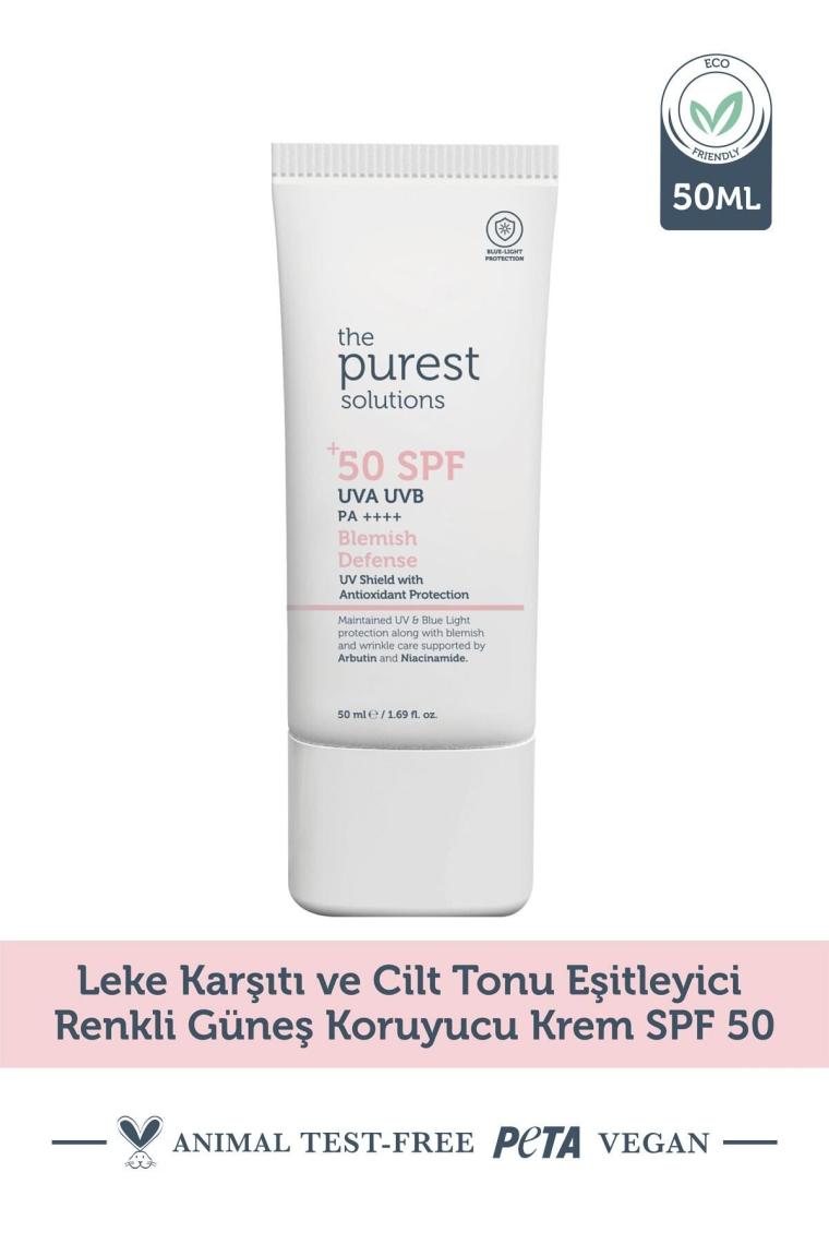 Leke Karşıtı ve Cilt Tonu Eşitleyici Renkli Güneş Koruyucu Krem SPF 50, 50 ml