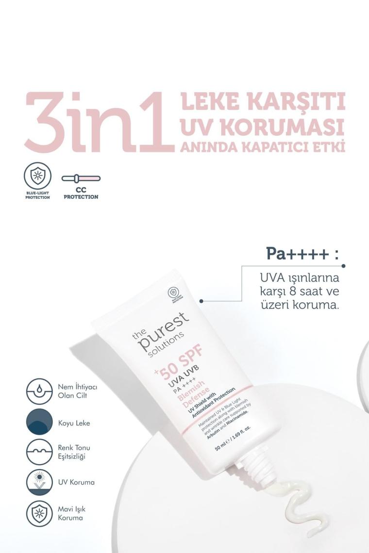 Leke Karşıtı ve Cilt Tonu Eşitleyici Renkli Güneş Koruyucu Krem SPF 50, 50 ml