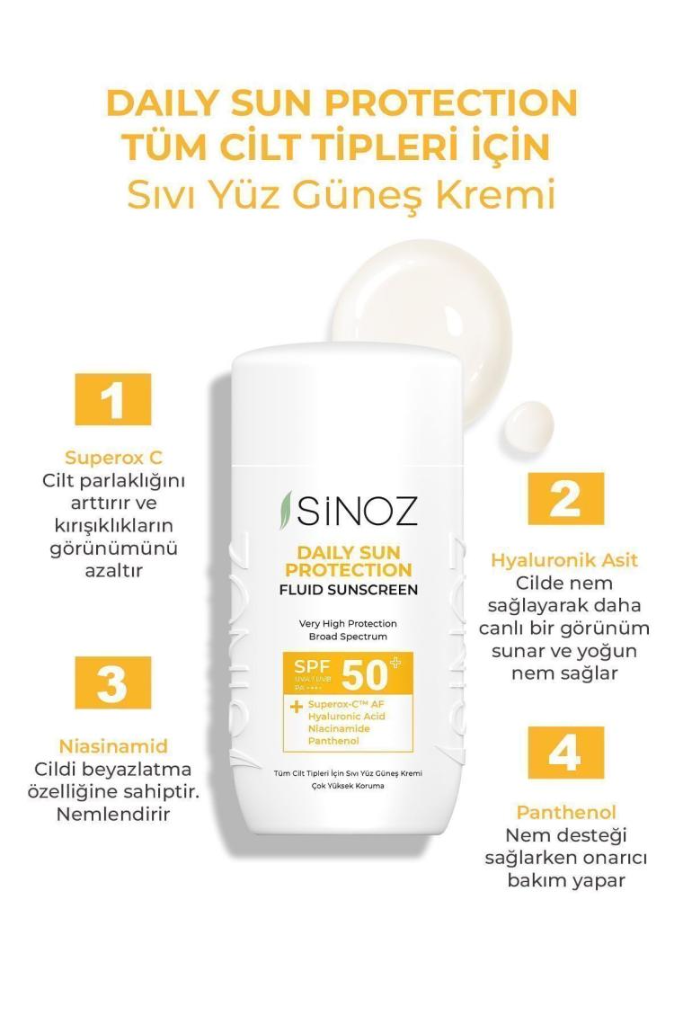 Spf50 Günlük Kullanım Sıvı Yüz Güneş Kremi - Yeni Nesil Güneş Filtreleri Ile Hibrit Formül 50ml