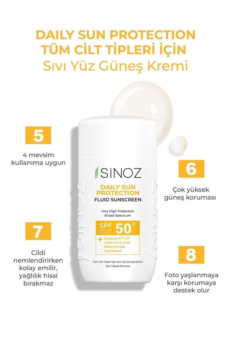 Spf50 Günlük Kullanım Sıvı Yüz Güneş Kremi - Yeni Nesil Güneş Filtreleri Ile Hibrit Formül 50ml