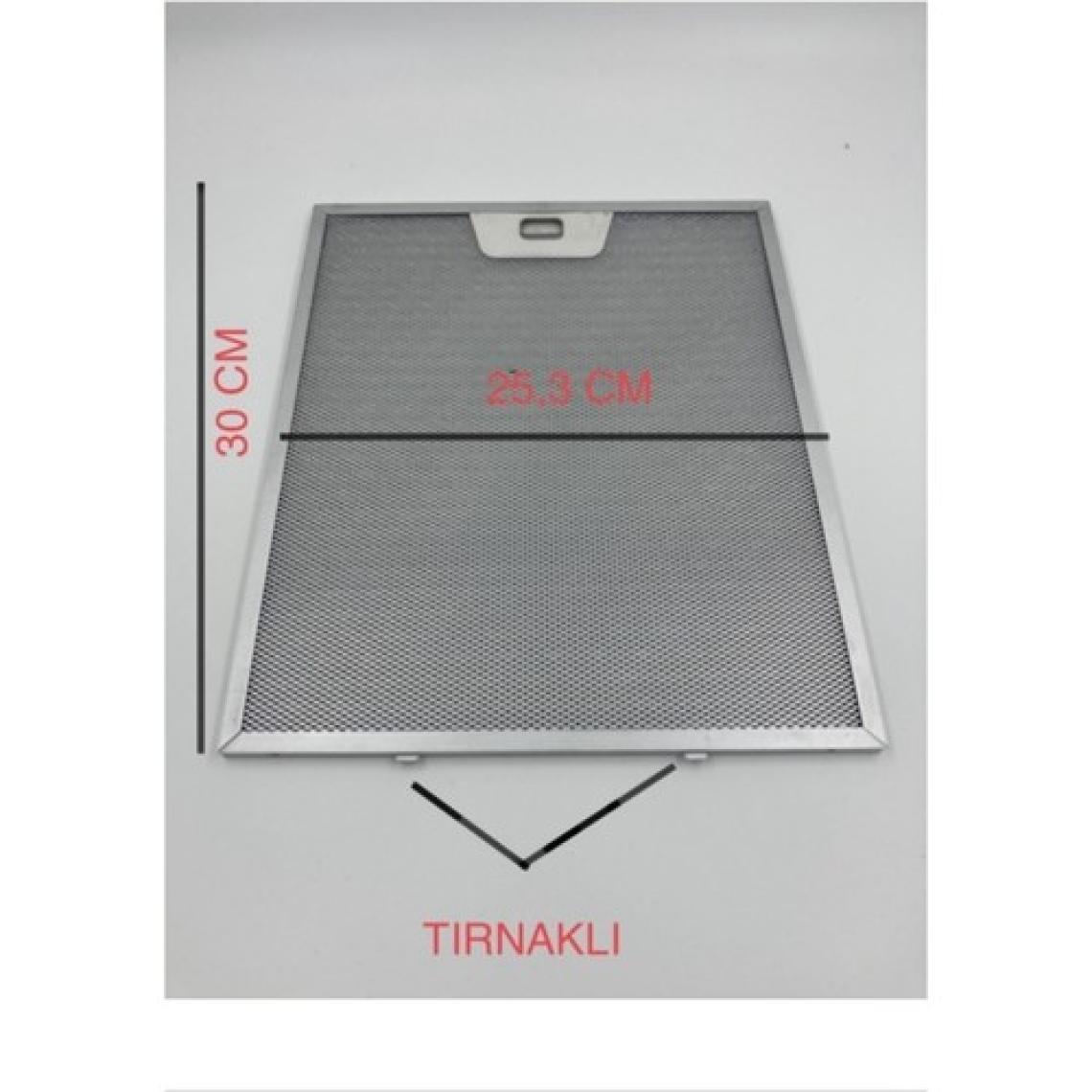 Arçelik 25,3X30 cm Davlumbaz Ankastre Aspiratör Alüminyum Yağ Filtresi 253X300 !!alt Kısmı Tırnaklı