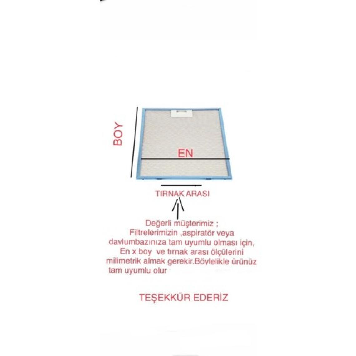 Arçelik 25,3X30 cm Davlumbaz Ankastre Aspiratör Alüminyum Yağ Filtresi 253X300 !!alt Kısmı Tırnaklı