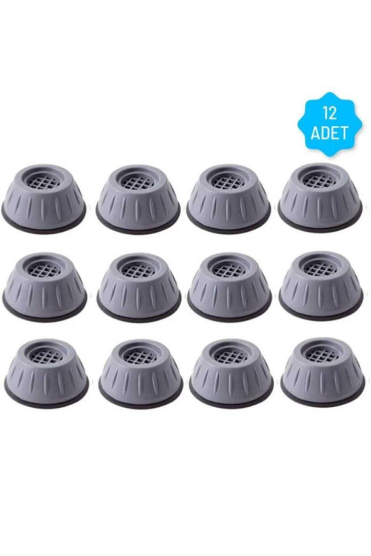 ZeytStore Beyaz Eşya Ayak Altlığı Çamaşır Bulaşık Makinası Buzdolabı Yükseltici Titreşim Önleyici 12 Adet