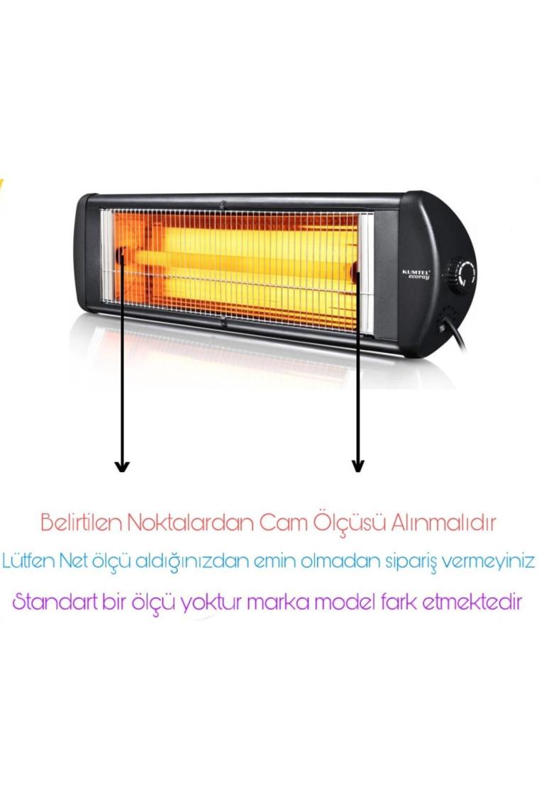 Polat 60 cm Montajlı Infrared Ufo Isıtıcı Elektrikli  Soba Camı Porselen Başlıklı 23 mm