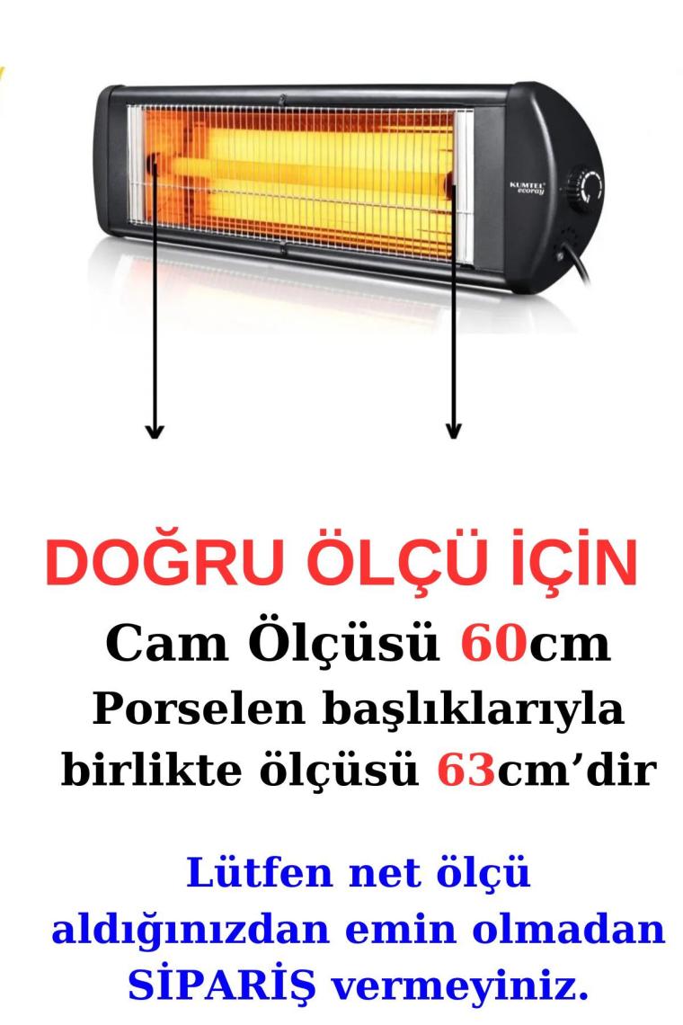 Polat 60 cm Montajlı Infrared Ufo Isıtıcı Elektrikli  Soba Camı Porselen Başlıklı 23 mm