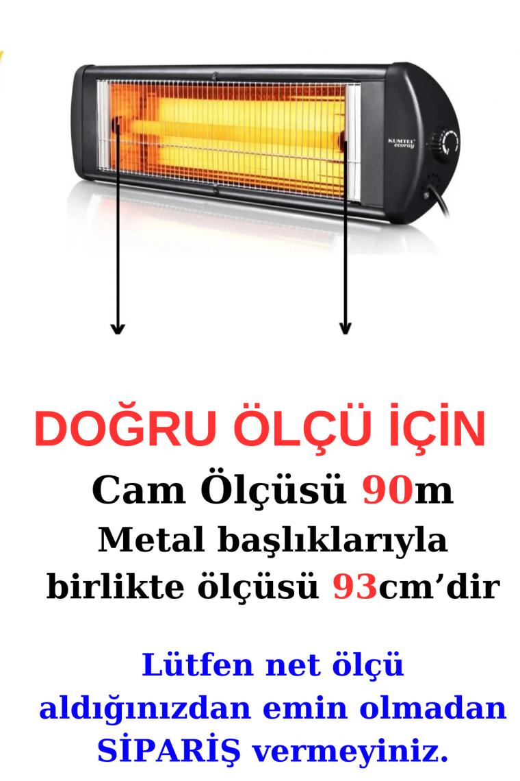 Polat 90 cm Montajlı Infrared Ufo Isıtıcı Elektrikli  Soba Camı Metal Başlıklı 23 mm