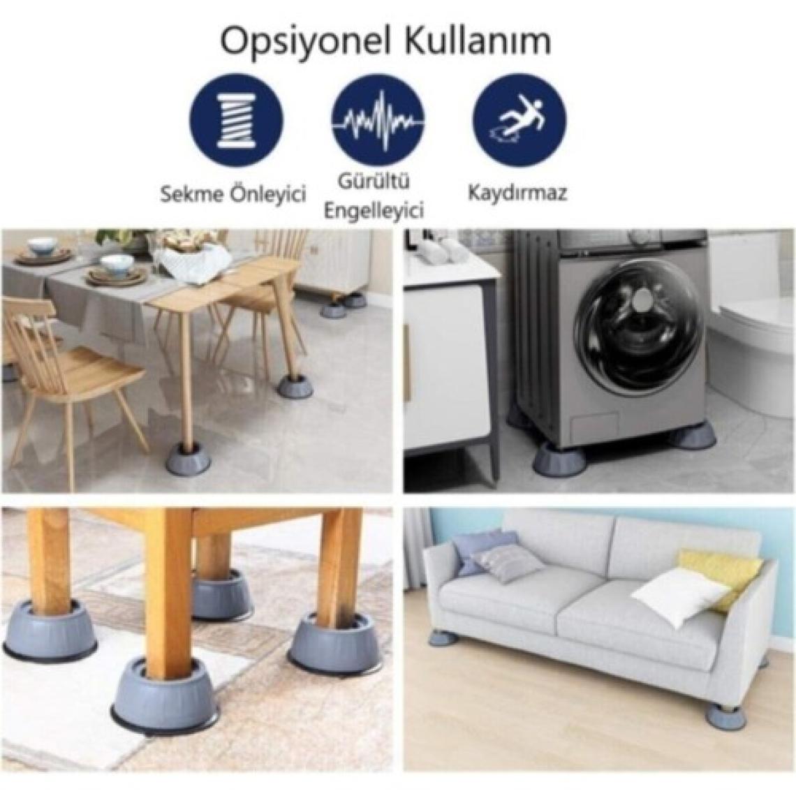 ZeytStore Beyaz Eşya Ayak Altlığı Çamaşır Bulaşık Makinası Buzdolabı Yükseltici Titreşim Önleyici 16 Adet