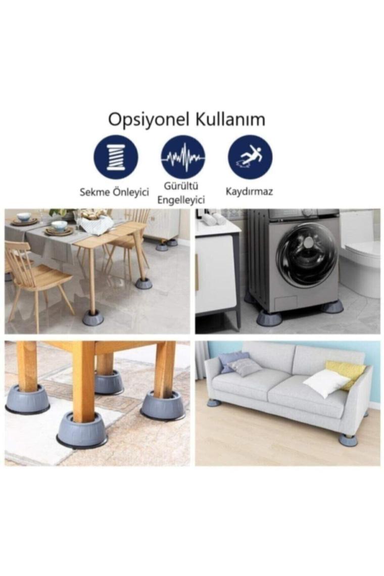 ZeytStore Beyaz Eşya Altlığı Ayağı Çamaşır Bulaşık Makinası Buzdolabı Yükseltici Titreşim Önleyici 8 Adet