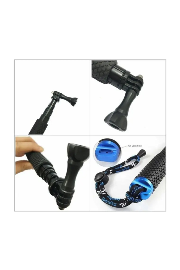 Gplus Gopro 5-4-3-3+ ve Session İçin 20-50 cm Uzayabilen Kumanda Klipsli Monopod