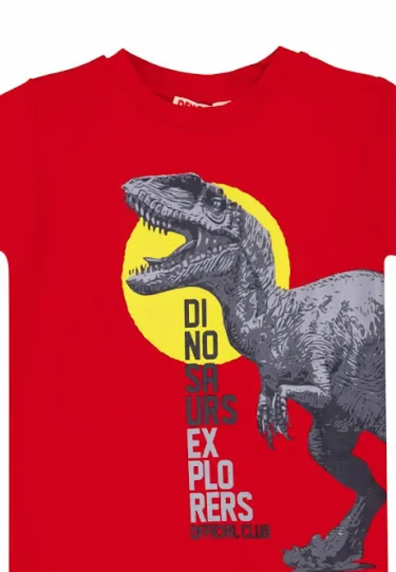 Denokids Dino Kamuflaj Erkek Çocuk T-shirt Kapri Şort Takım