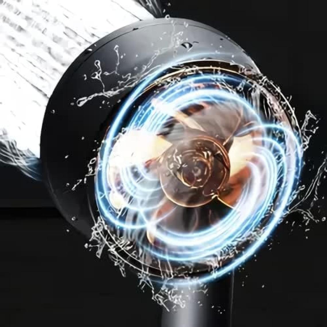 5 Fonksiyonlu Duş Başlığı - Turbo Fan Duş Başlığı - Siyah
