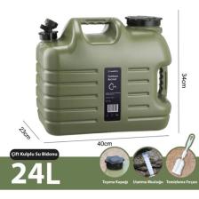 Madfox Galon Air Pe Musluklu Su Bidonu 24 Litre Green