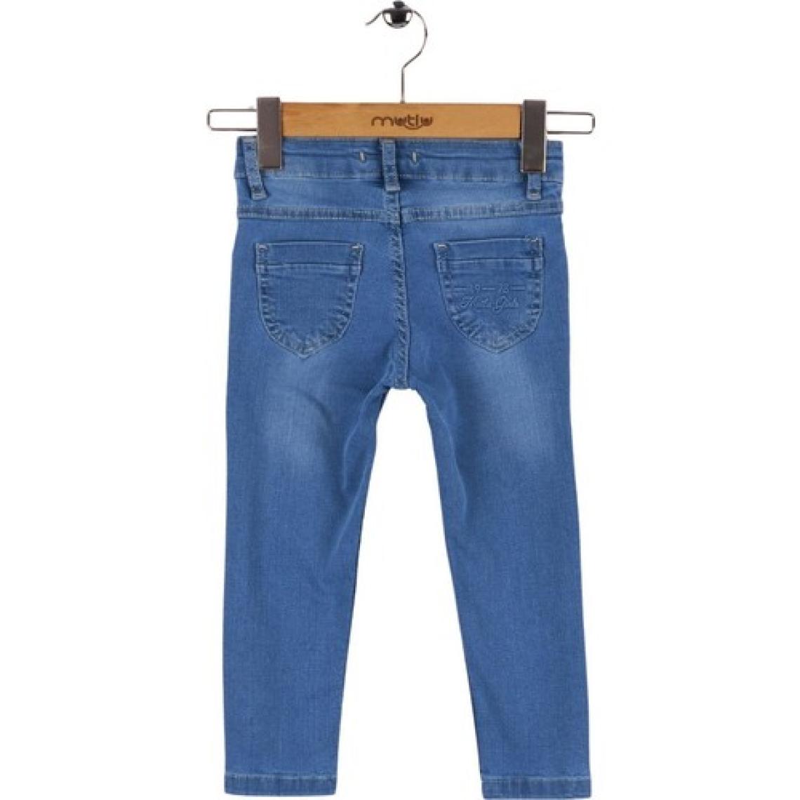Mutlu Kids Cep Fermuarlı Kız Kot Pantolon