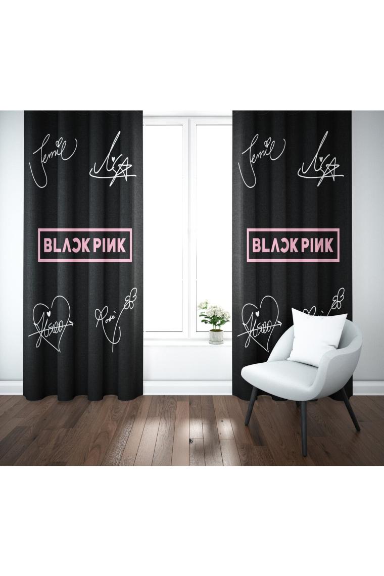 Erays Home Erayshome Black Pink Tasarımlı Fon Perde