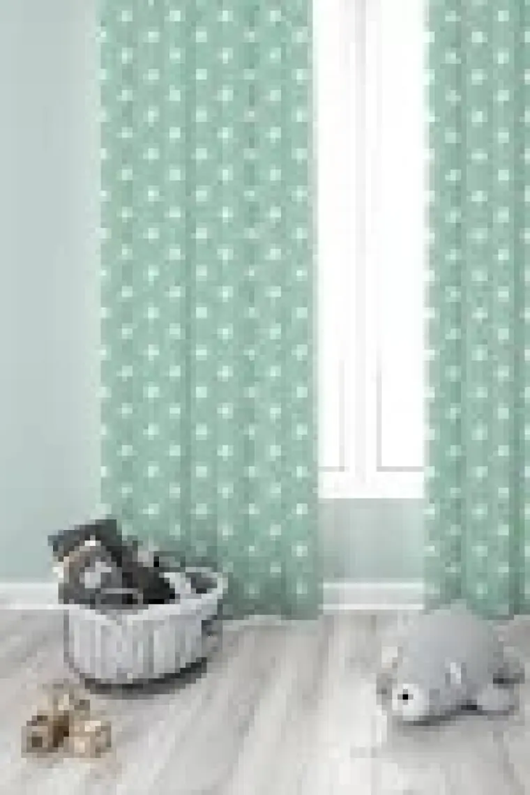 Premier Home Yıldız Desenli Fon Perde Mint 170 x 270