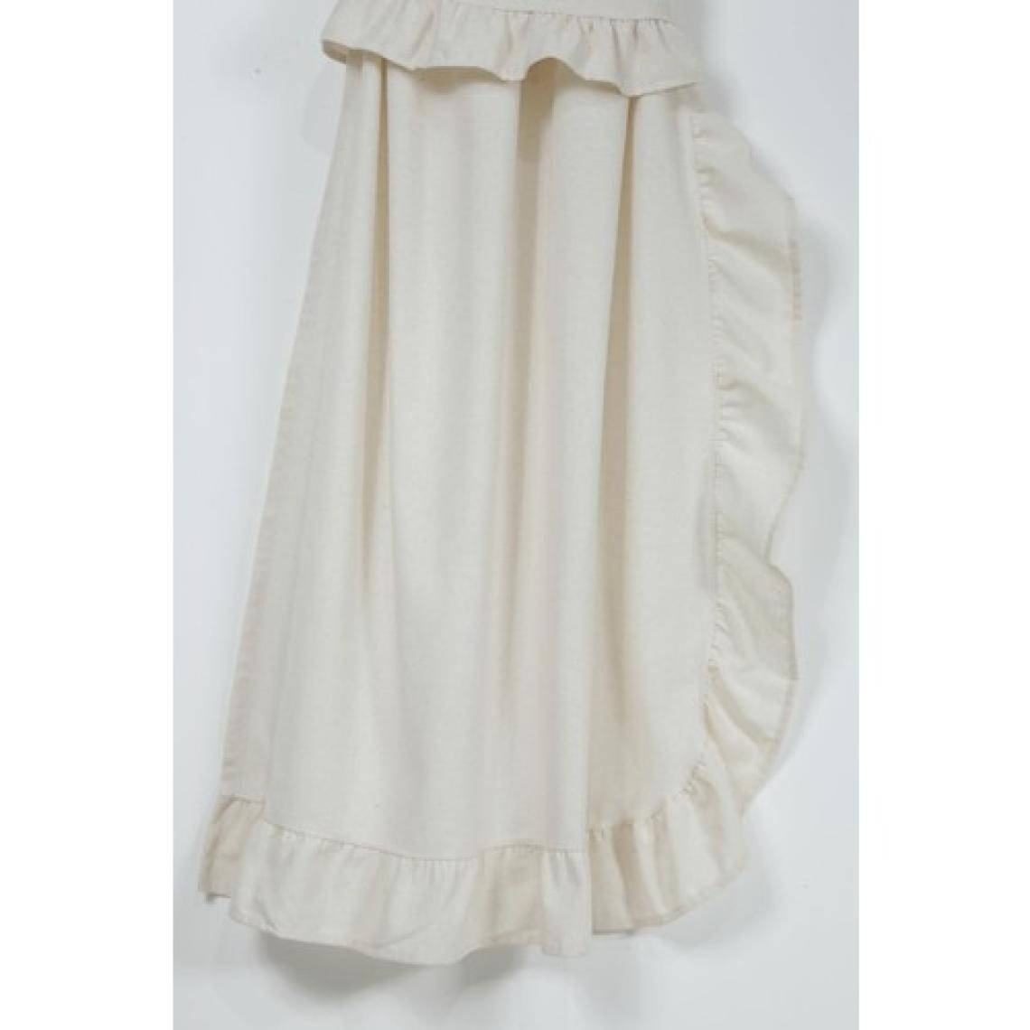 Cotton Maison Naturel Perde Vintage Çift Kanat 80X170 cm Dikey Fırfırlı