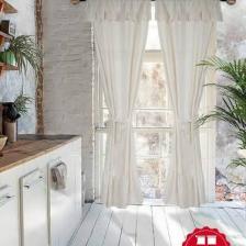 Cotton Maison Naturel Fırfırlı Perde Farbalı Vintage Çift Kanat Krem 80X170 cm
