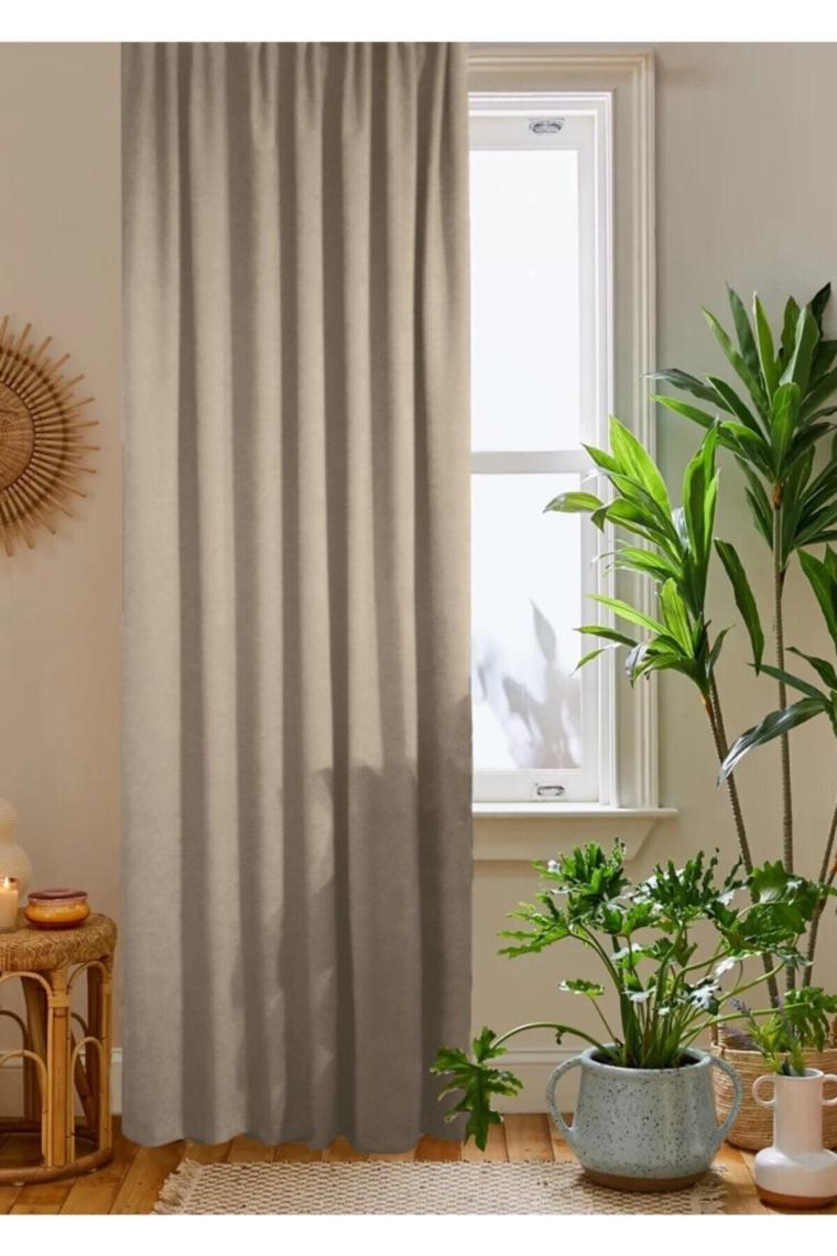 Home Color Home Petek Kadife Dokulu Fon Perde 1.40X260 Düz Dikişli Ekstrafor Büzgü