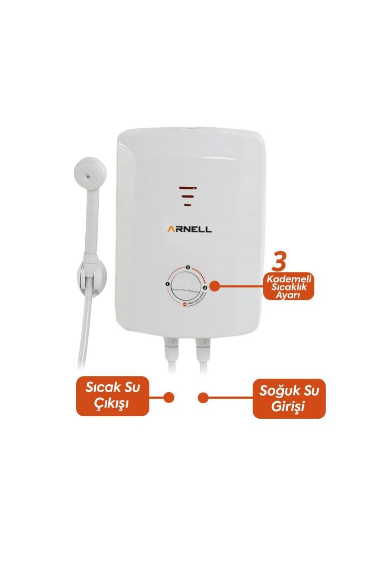 Arnell  Elektirikli Ani Su Isıtıcısı Banyo ve Mutfak Şofbeni -7500 Watt