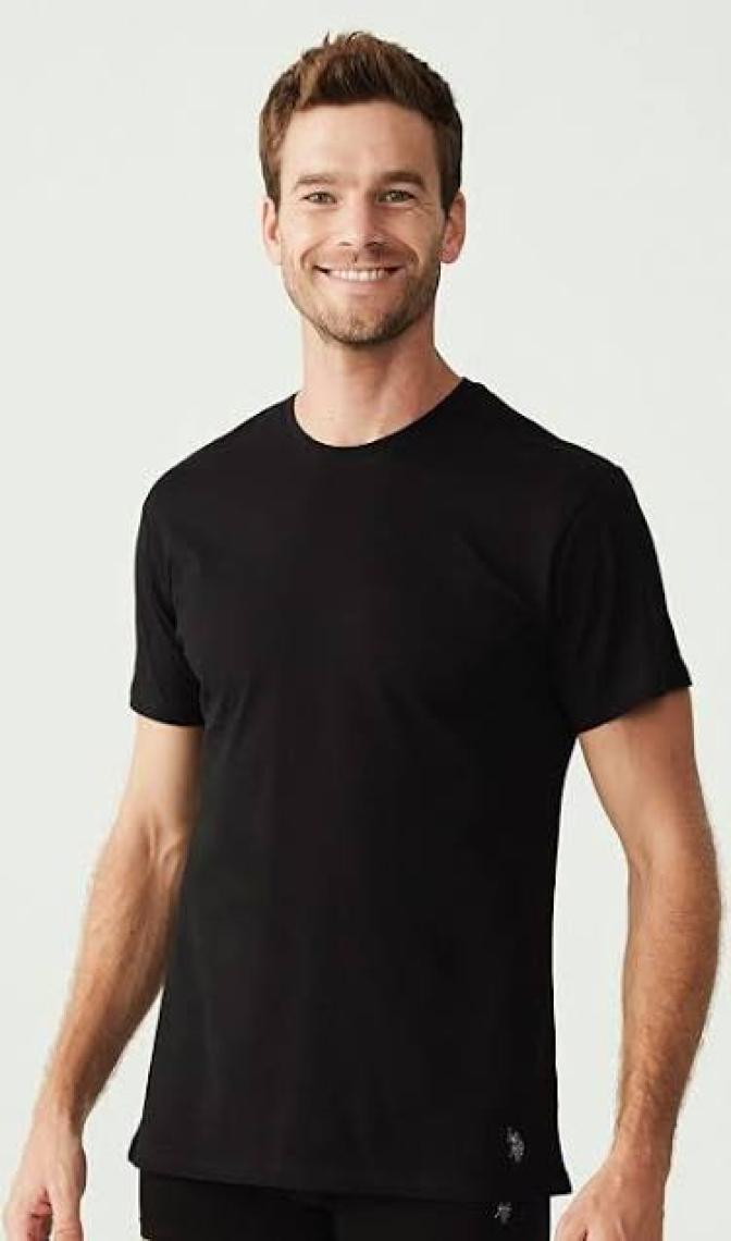U.S. Polo Assn. 80197 Erkek Siyah 2'li Yuvarlak Yaka Atlet