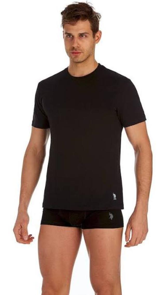 U.S. Polo Assn. 80197 Erkek Siyah 2'li Yuvarlak Yaka Atlet
