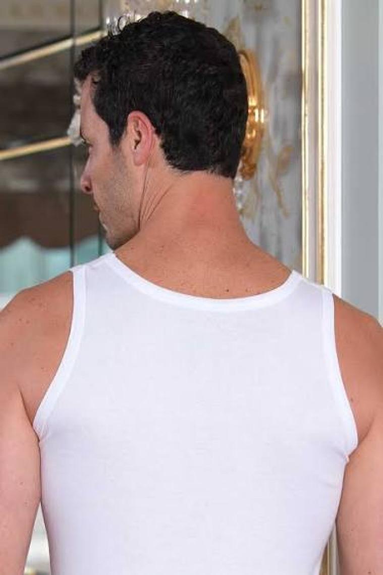 Şahinler 6 Lı Paket Şahinler Ribana %100 Pamuk Erkek Atlet Beyaz ME020