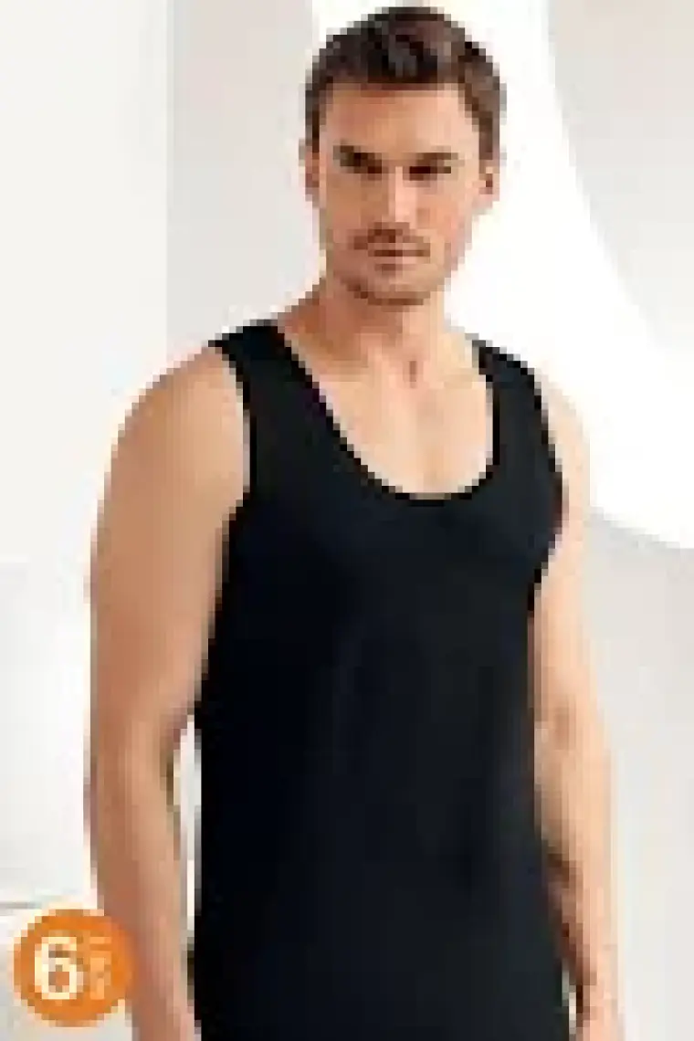 Şahinler 6 Lı Paket Şahinler %100 Pamuk Erkek Atlet Siyah ME005