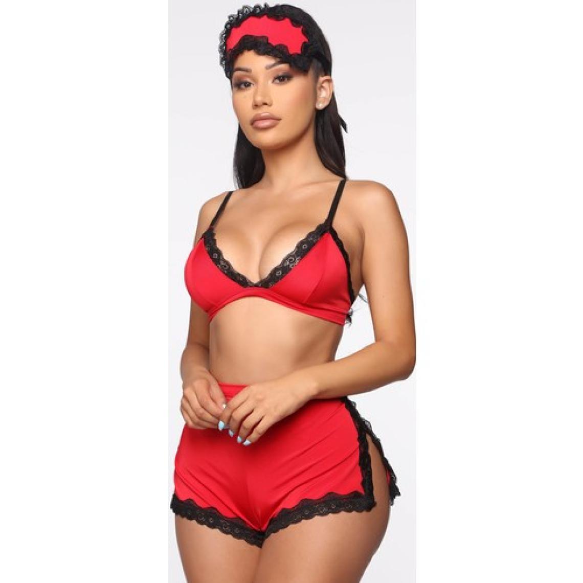 Merry See Şık Seksi Sütyen Külot Takım Kırmızı L